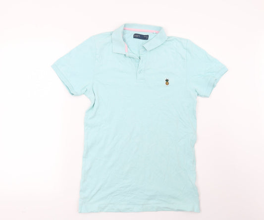Easy Mens Blue    Polo Size S  - Pineapple