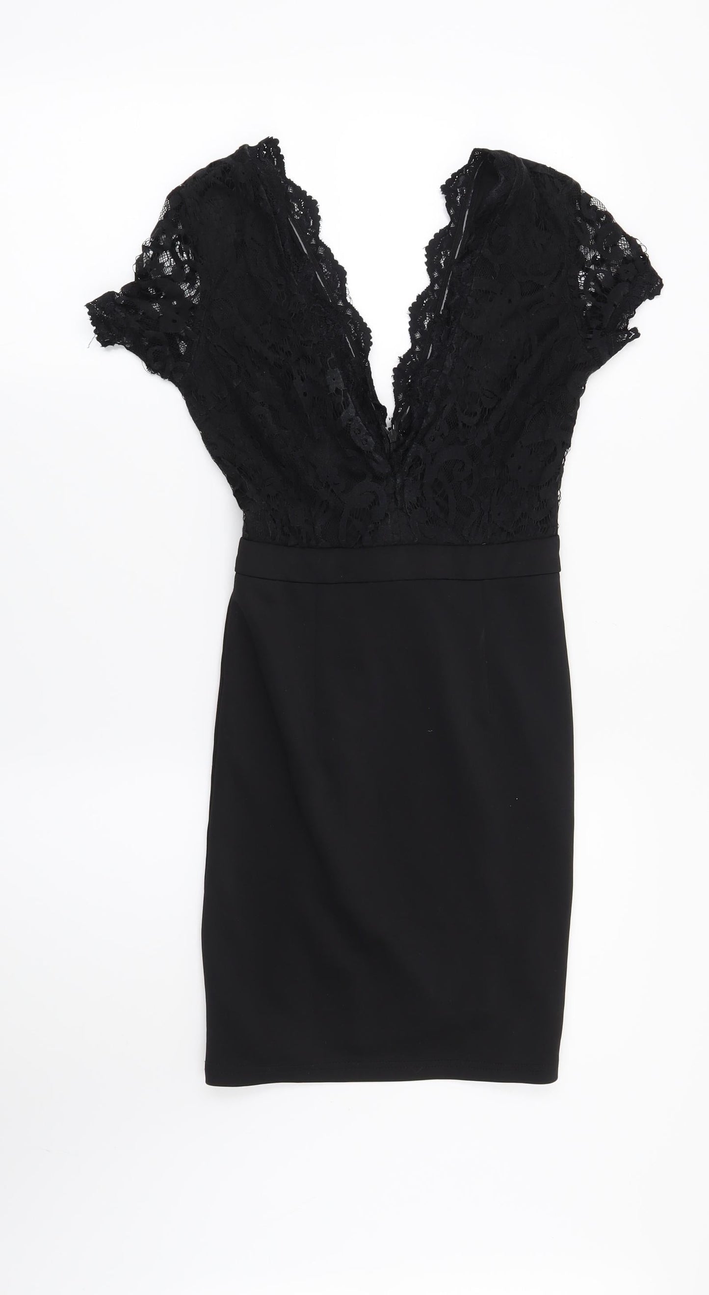 Missguided Womens Black Floral  Bodycon  Size 6