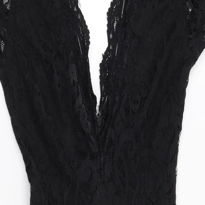 Missguided Womens Black Floral  Bodycon  Size 6