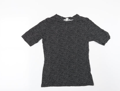 Womens UK Size S H&M Black Basic T-Shirt