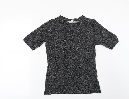 Womens UK Size S H&M Black Basic T-Shirt
