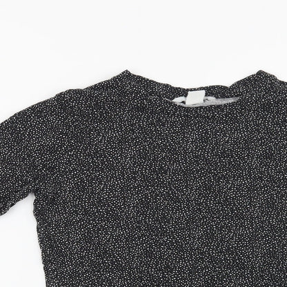 Womens UK Size S H&M Black Basic T-Shirt