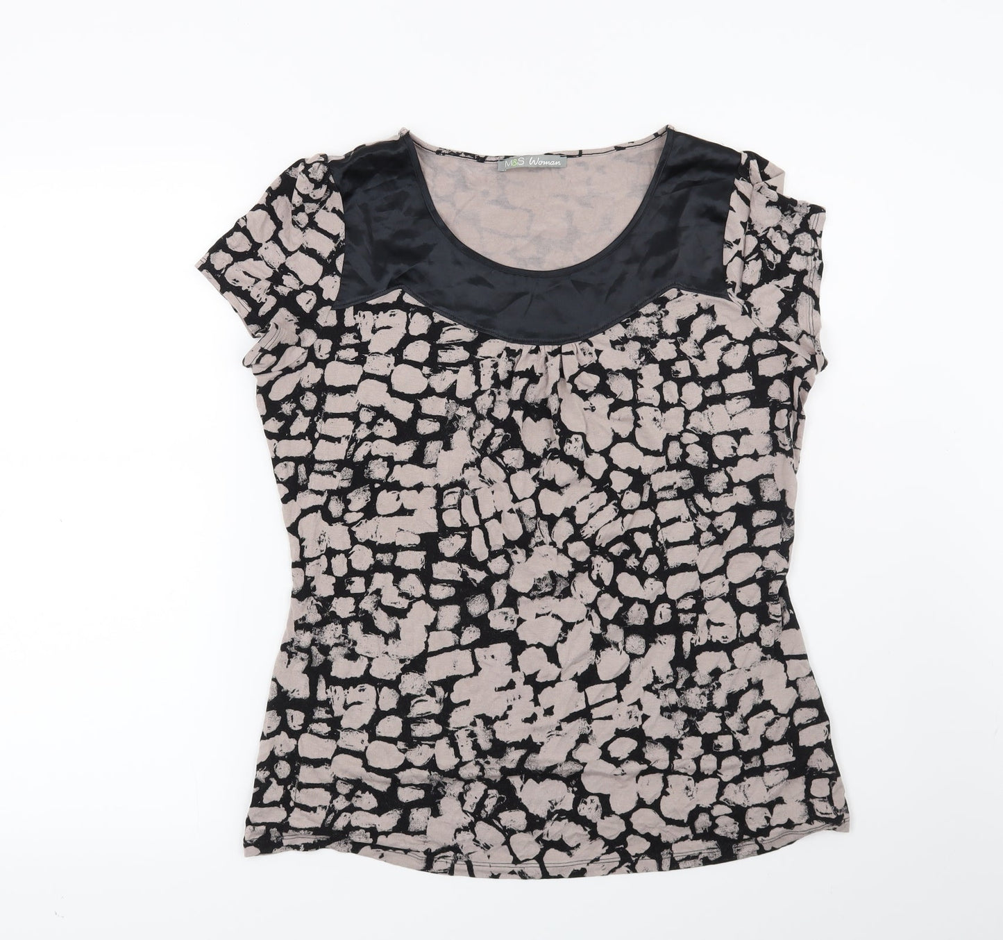 Womens UK Size 12 Marks and Spencer Brown Basic Blouse