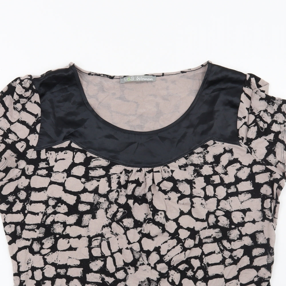 Womens UK Size 12 Marks and Spencer Brown Basic Blouse
