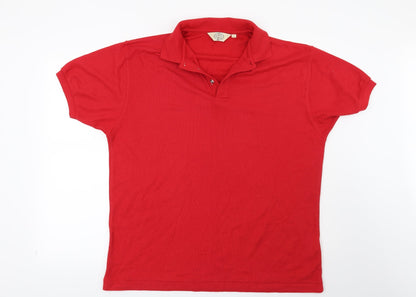 Casual Club Mens Red    Polo Size L