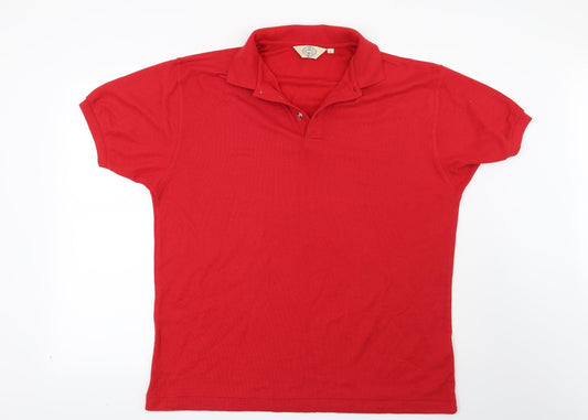 Casual Club Mens Red    Polo Size L