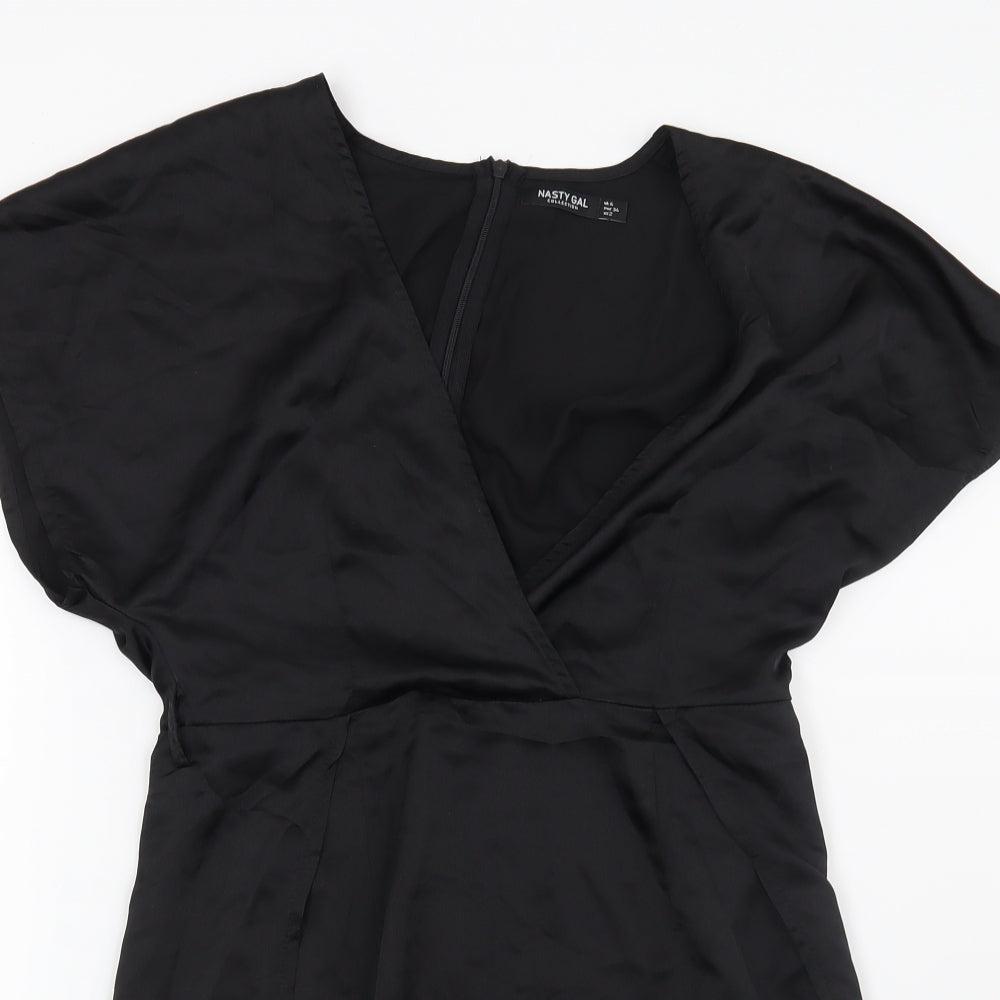 Womens UK Size 6 Nasty Gal Black Basic Blouse