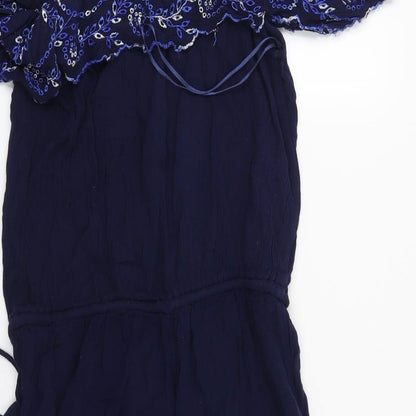 Red Herring Womens Blue Floral  Playsuit One-Piece Size 8