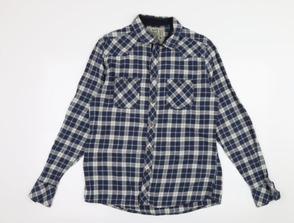 Mens UK Size M Easy Black  Button-Up Long Sleeve Casual Shirt