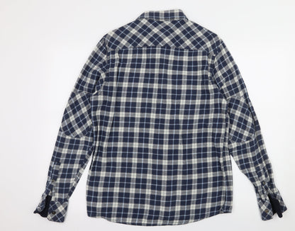 Mens UK Size M Easy Black  Button-Up Long Sleeve Casual Shirt