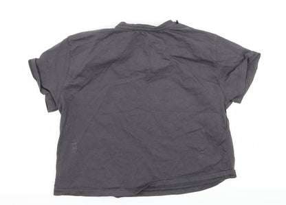 George Girls Grey  Jersey Basic T-Shirt Size 8-9 Years  - We Can Do Anything