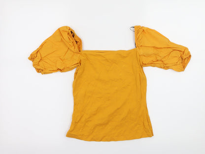 Womens UK Size XS H&M Yellow Basic Blouse