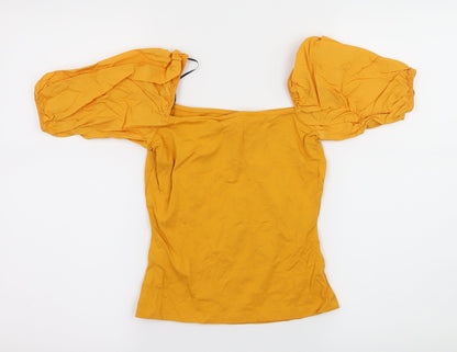 Womens UK Size XS H&M Yellow Basic Blouse