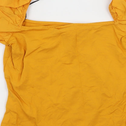 Womens UK Size XS H&M Yellow Basic Blouse