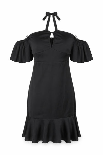 Boohoo Womens Black  Satin Bodycon  Size 8