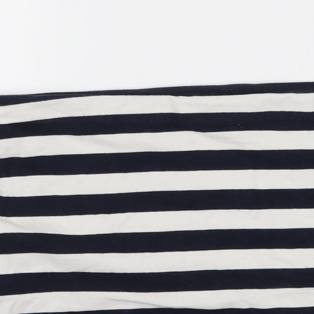 H&M Womens Blue Striped Jersey A-Line Skirt Size S