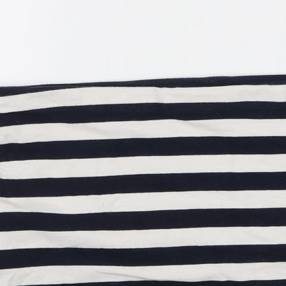 H&M Womens Blue Striped Jersey A-Line Skirt Size S