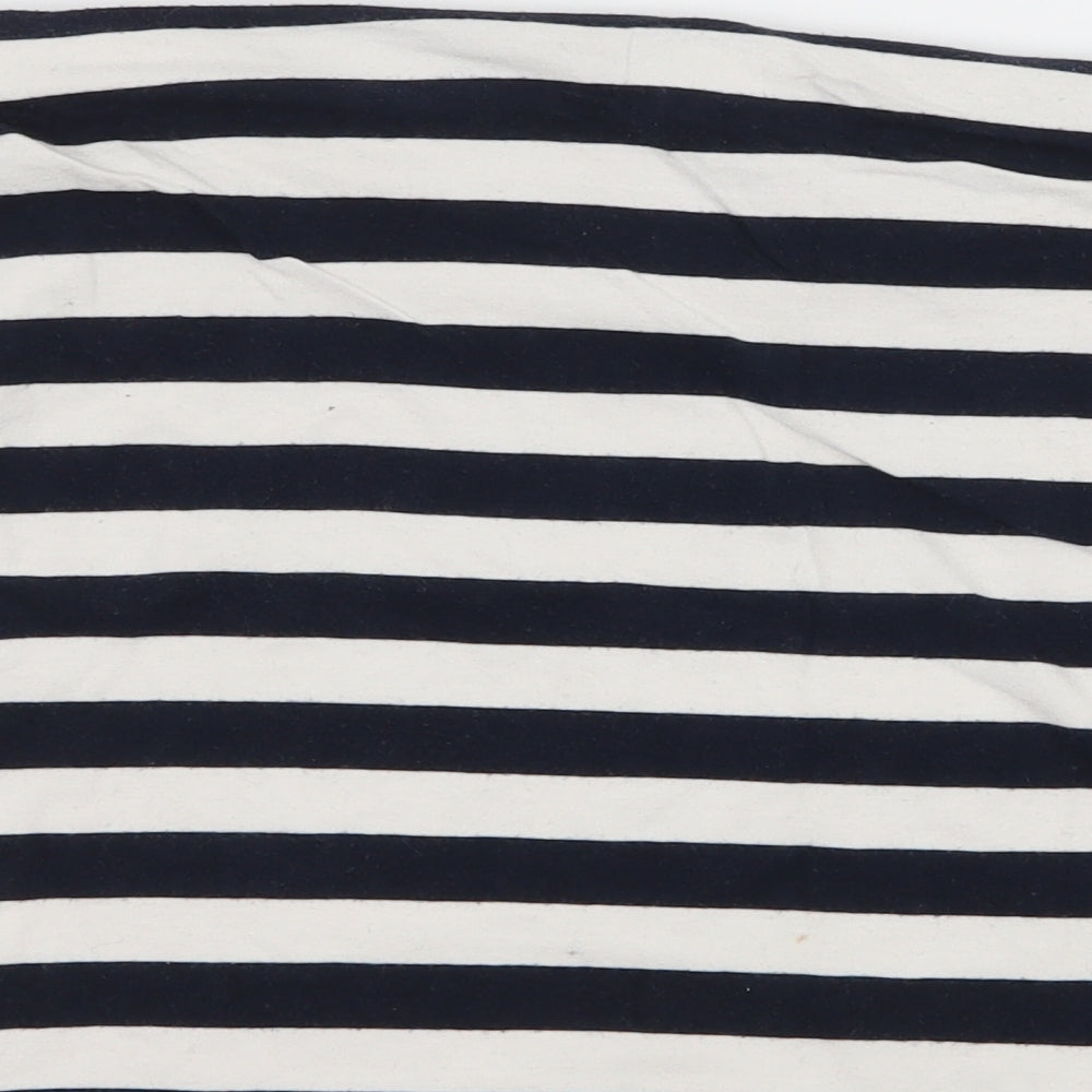 H&M Womens Blue Striped Jersey A-Line Skirt Size S