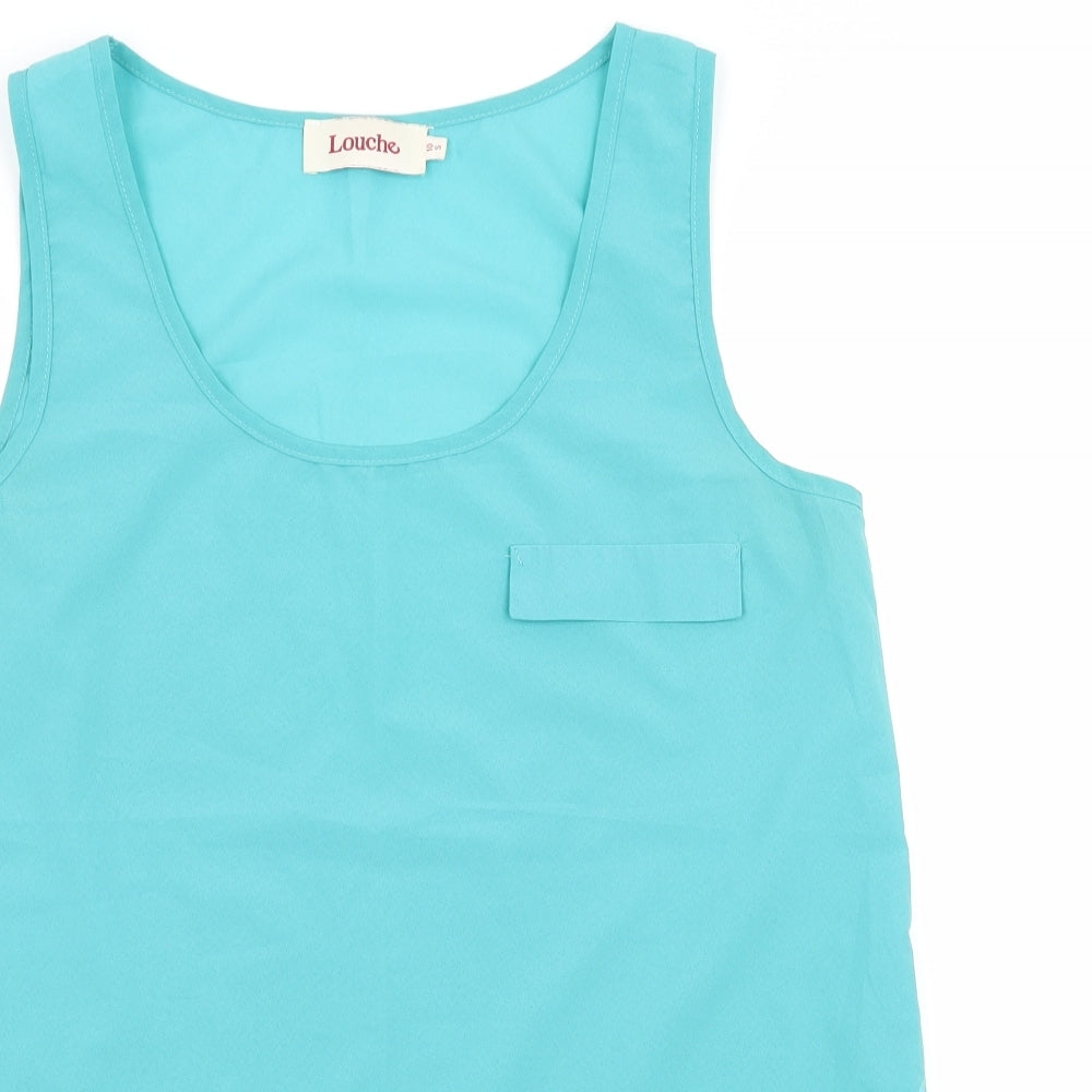 Womens UK Size 10 Louche Blue Basic Tank