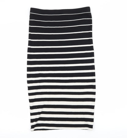 Sports Girl Womens Black Striped Jersey Straight & Pencil Skirt Size XS