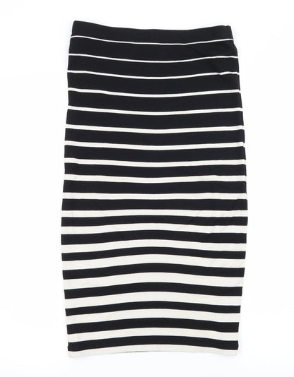 Sports Girl Womens Black Striped Jersey Straight & Pencil Skirt Size XS