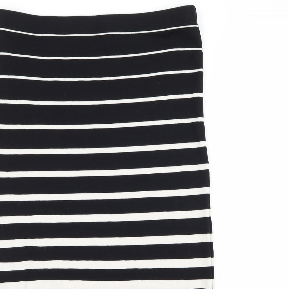 Sports Girl Womens Black Striped Jersey Straight & Pencil Skirt Size XS