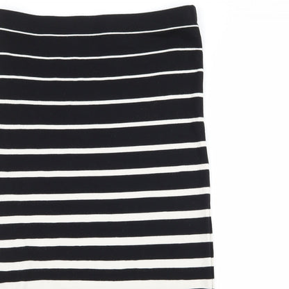 Sports Girl Womens Black Striped Jersey Straight & Pencil Skirt Size XS