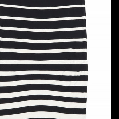 Sports Girl Womens Black Striped Jersey Straight & Pencil Skirt Size XS