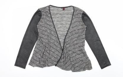 Mandi Womens Grey Striped Knit Cardigan Jumper Size 8