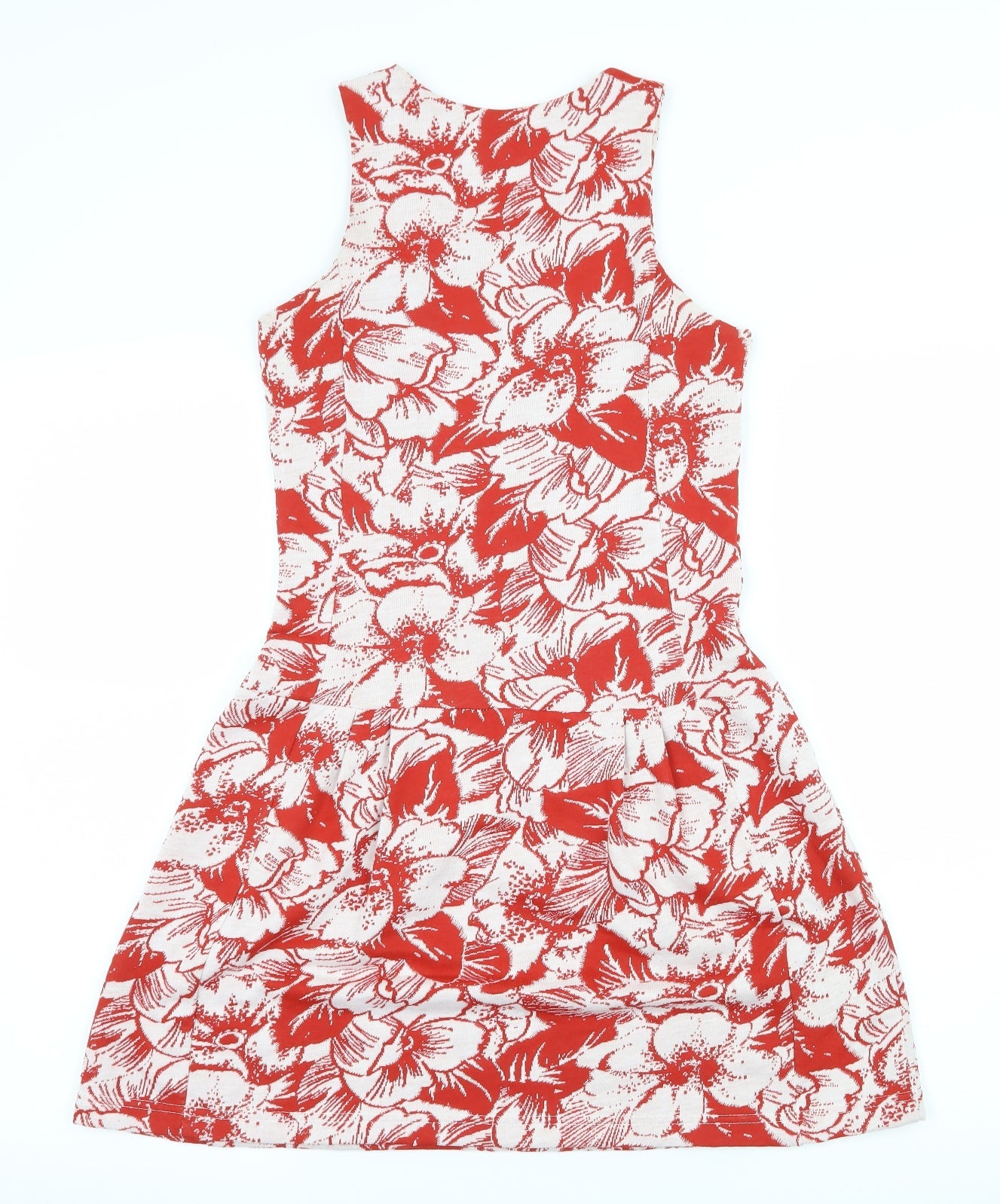 Najma Womens Red Floral Jersey T-Shirt Dress  Size 8