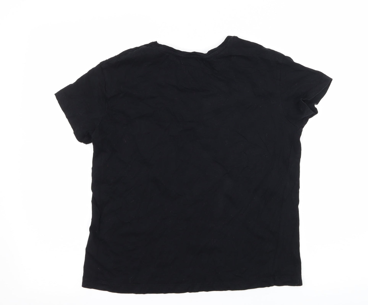 Womens UK Size S Pull&Bear Black Basic T-Shirt