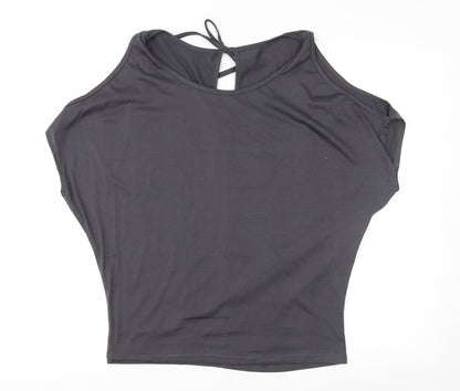 Womens UK Size L Preworn Grey Basic Blouse