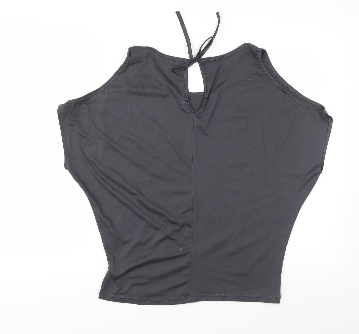 Womens UK Size L Preworn Grey Basic Blouse