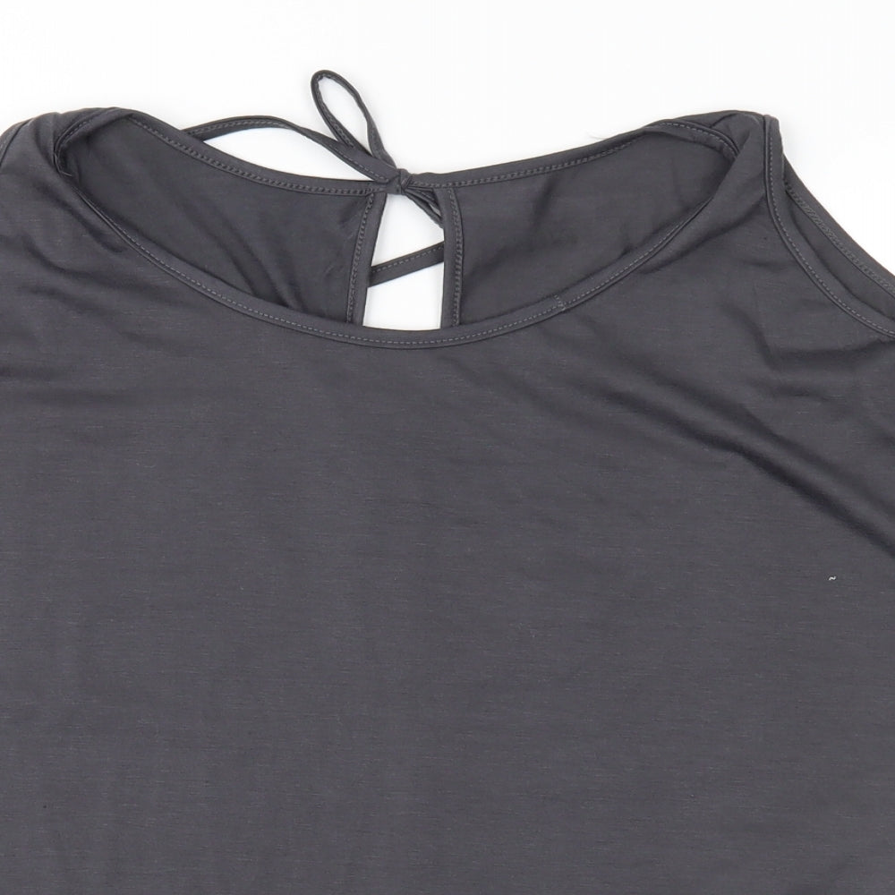Womens UK Size L Preworn Grey Basic Blouse