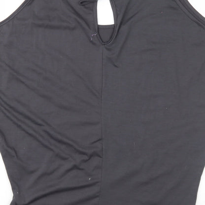 Womens UK Size L Preworn Grey Basic Blouse