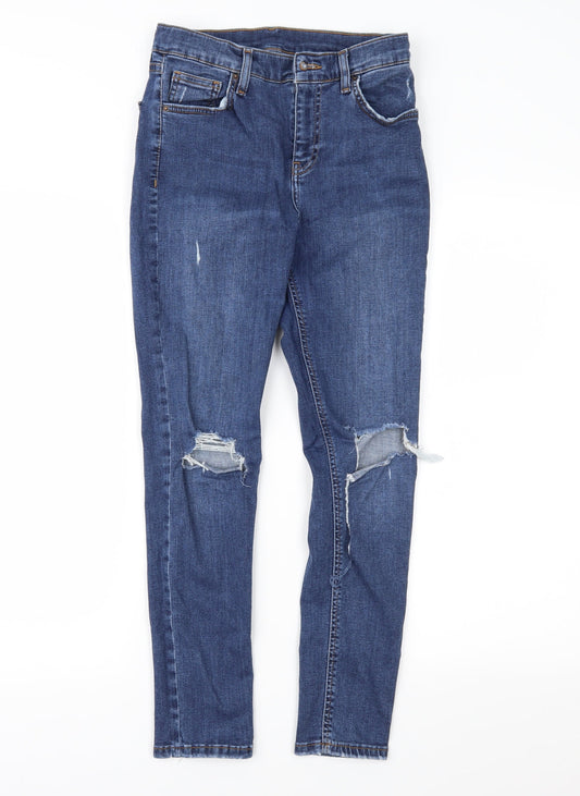 Topshop Womens Blue  Denim Skinny Jeans Size 28 in L28 in