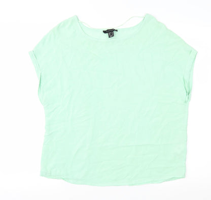 Womens UK Size 10 Atmosphere Green Basic Blouse