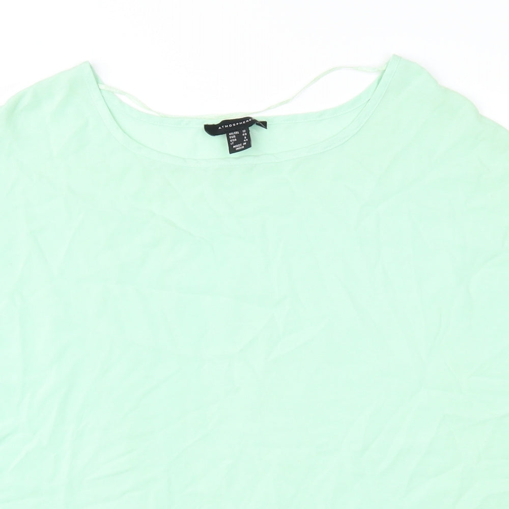 Womens UK Size 10 Atmosphere Green Basic Blouse