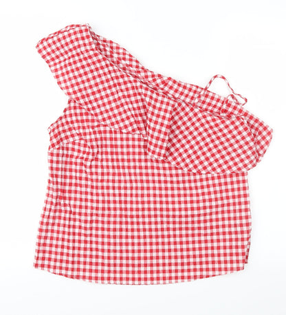 Womens UK Size 14 New Look Red Basic Blouse