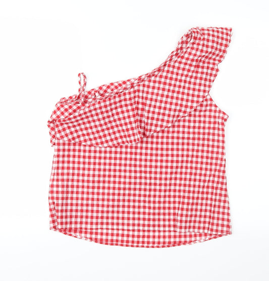 Womens UK Size 14 New Look Red Basic Blouse