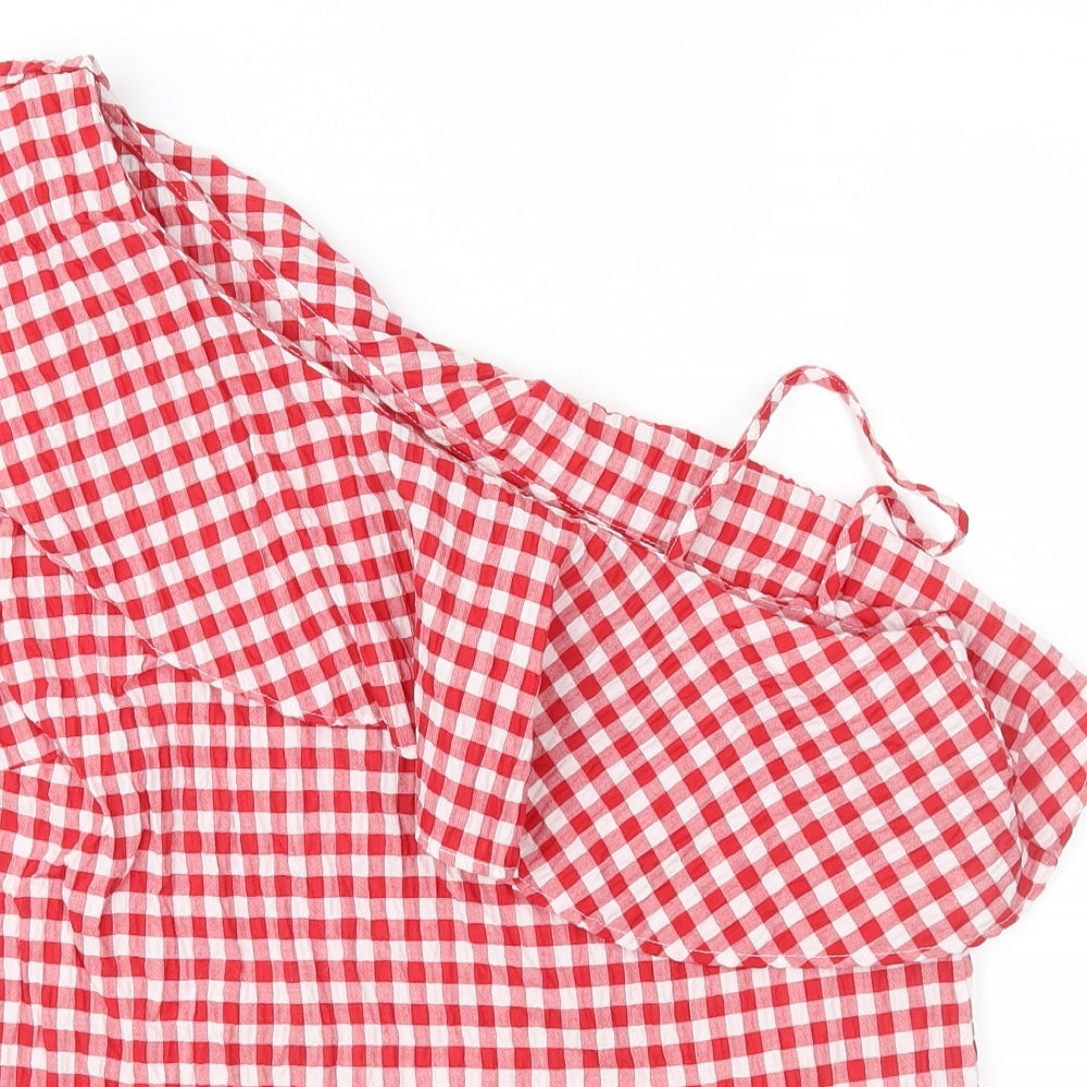 Womens UK Size 14 New Look Red Basic Blouse