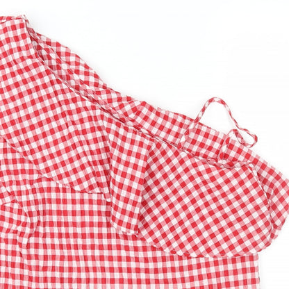Womens UK Size 14 New Look Red Basic Blouse
