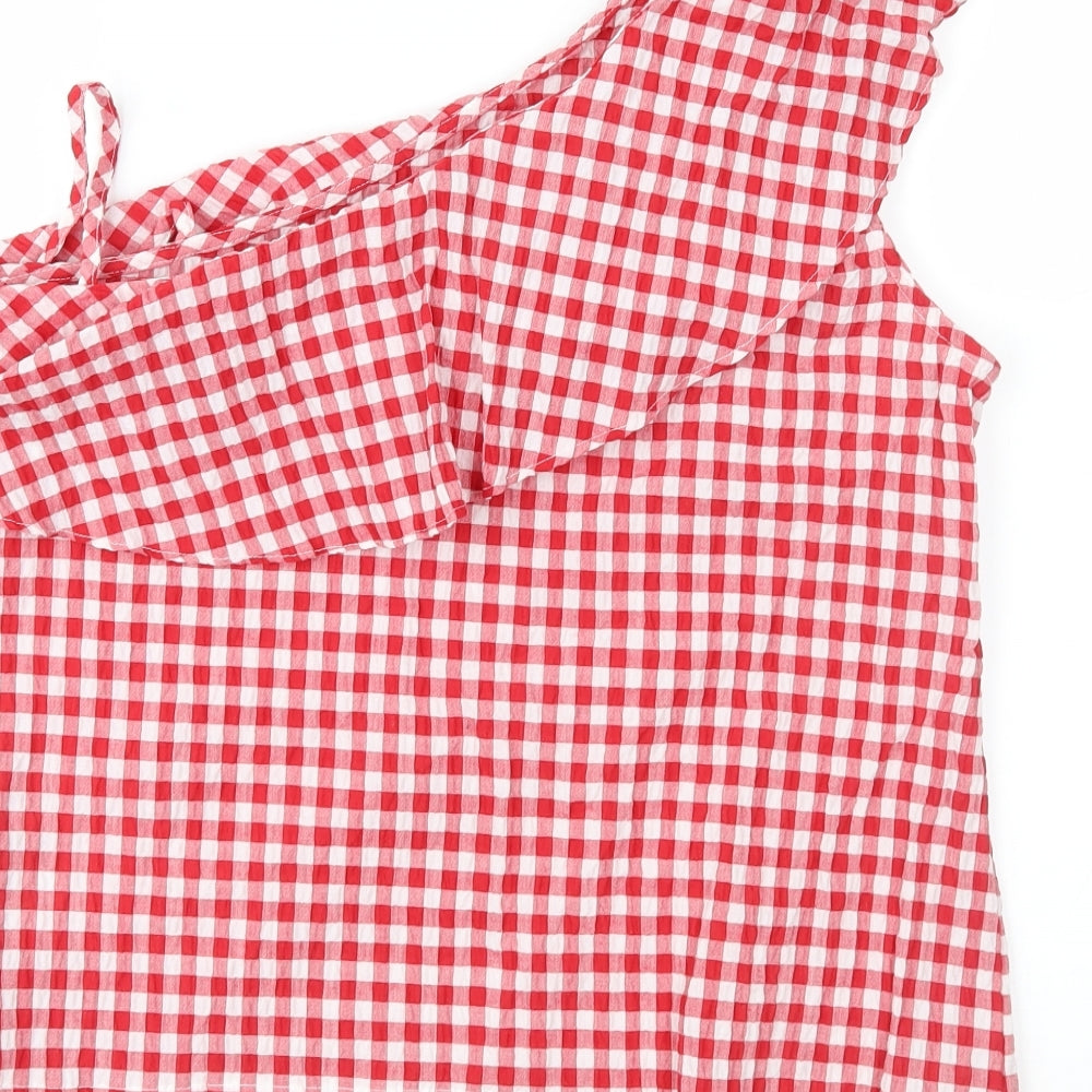 Womens UK Size 14 New Look Red Basic Blouse