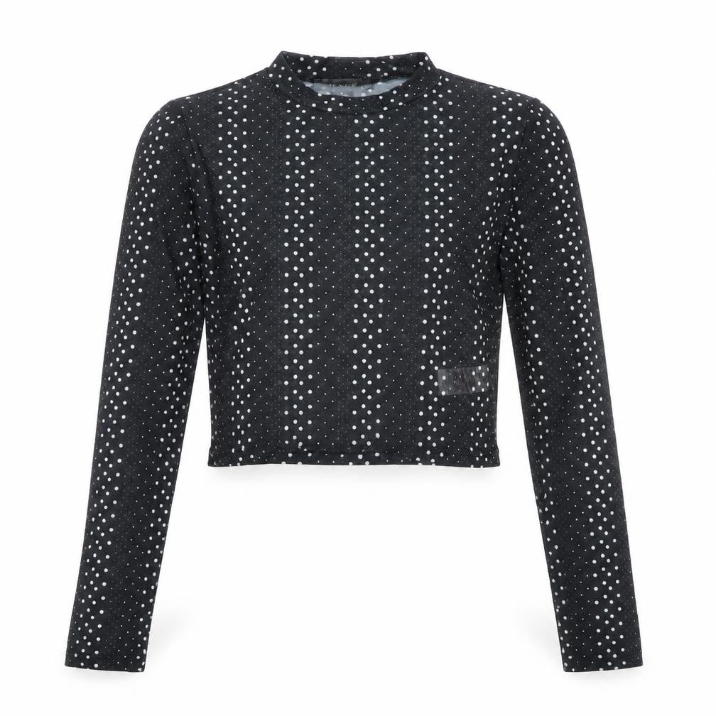Womens UK Size S Primark Black Cropped Blouse