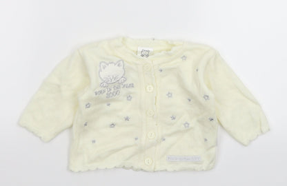 Debenhams Baby White  Knit Cardigan Jumper Size 3-6 Months
