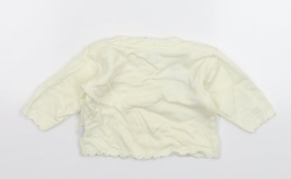Debenhams Baby White  Knit Cardigan Jumper Size 3-6 Months