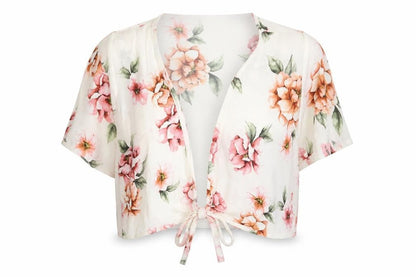 Womens UK Size 8 New Look White Cropped Blouse