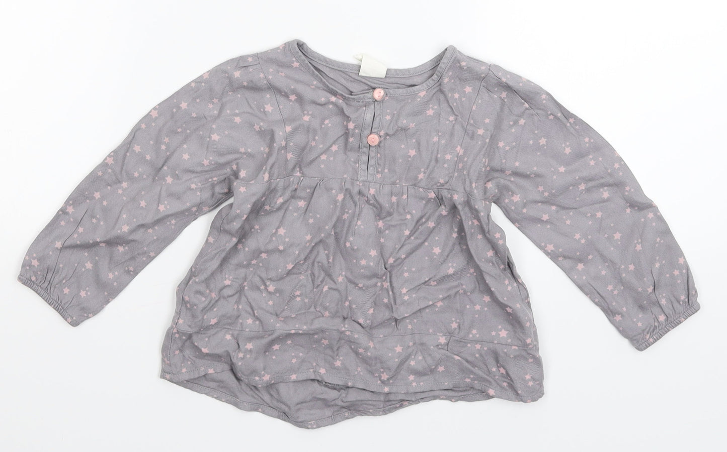 H&M Girls Grey Geometric  Shirt Dress  Size 12-18 Months