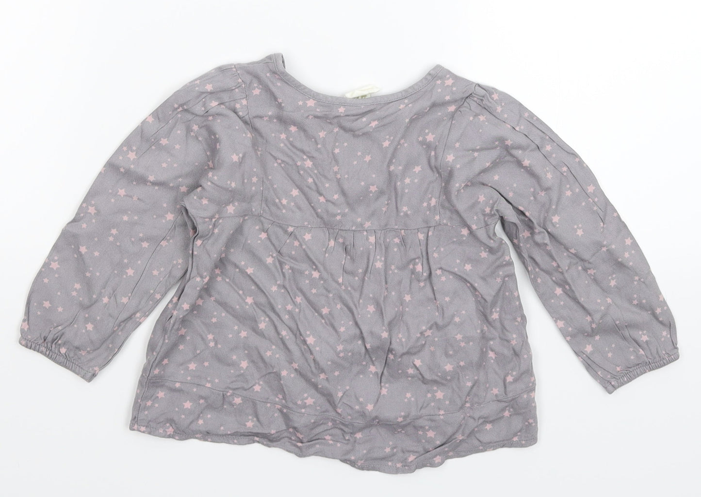 H&M Girls Grey Geometric  Shirt Dress  Size 12-18 Months
