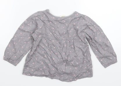 H&M Girls Grey Geometric  Shirt Dress  Size 12-18 Months